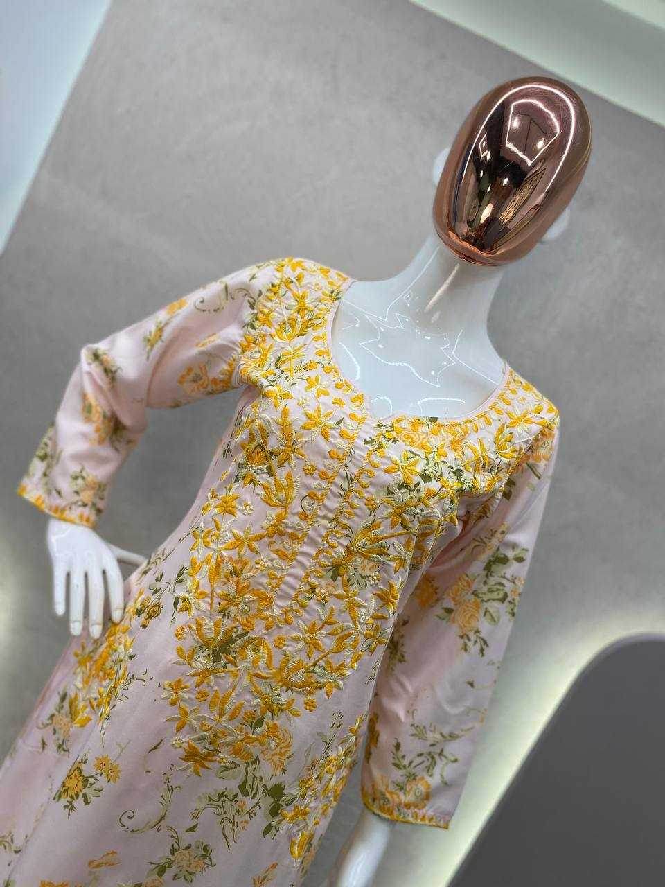 RAYON EMBROIDERED KURTIS WITH BOTTOM - MYLUXURY LANE ENTERPRISE